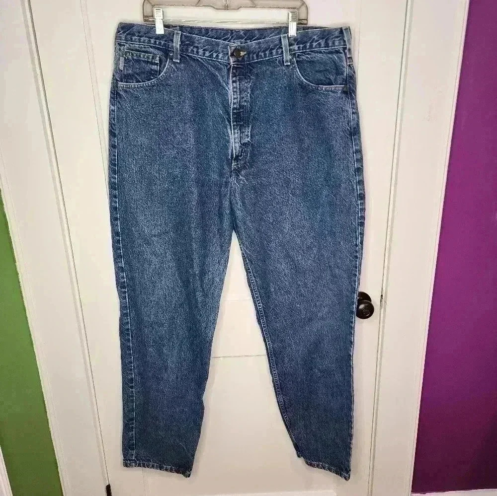 Carhartt Mens Jeans 41X33.5 Blue 100% Cotton B113DST Vintage Mexico